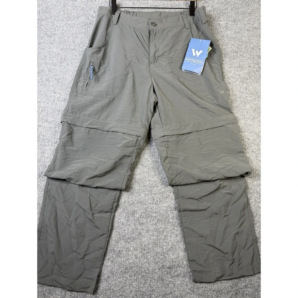 White Sierra Women's‎ Large Zip Off Convertible Hiking Pants UPF 30 Teflon NWT